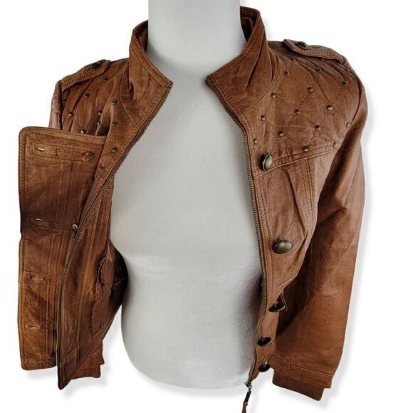 Vero Moda Leather Moto Jacket 160/80A XS - Picture 8 of 10
